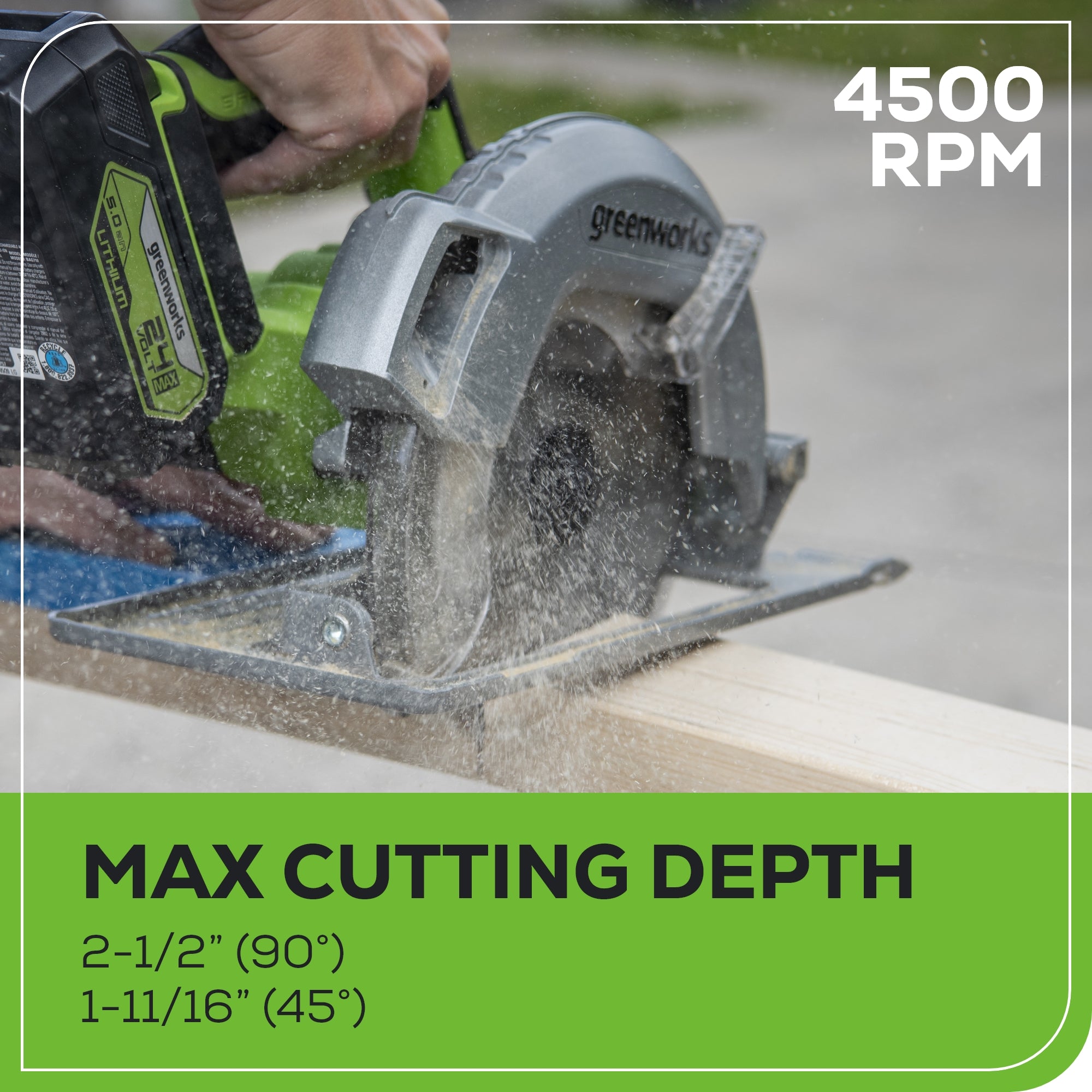 RENEWED 24V Circular Saw 7-1/4", Saw Blade & Dust Connector Kit w/ 4.0Ah Battery & Charger