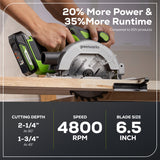 24V Cordless Battery†6.5'' Circular Saw: 2.0 Ah Battery and Charger