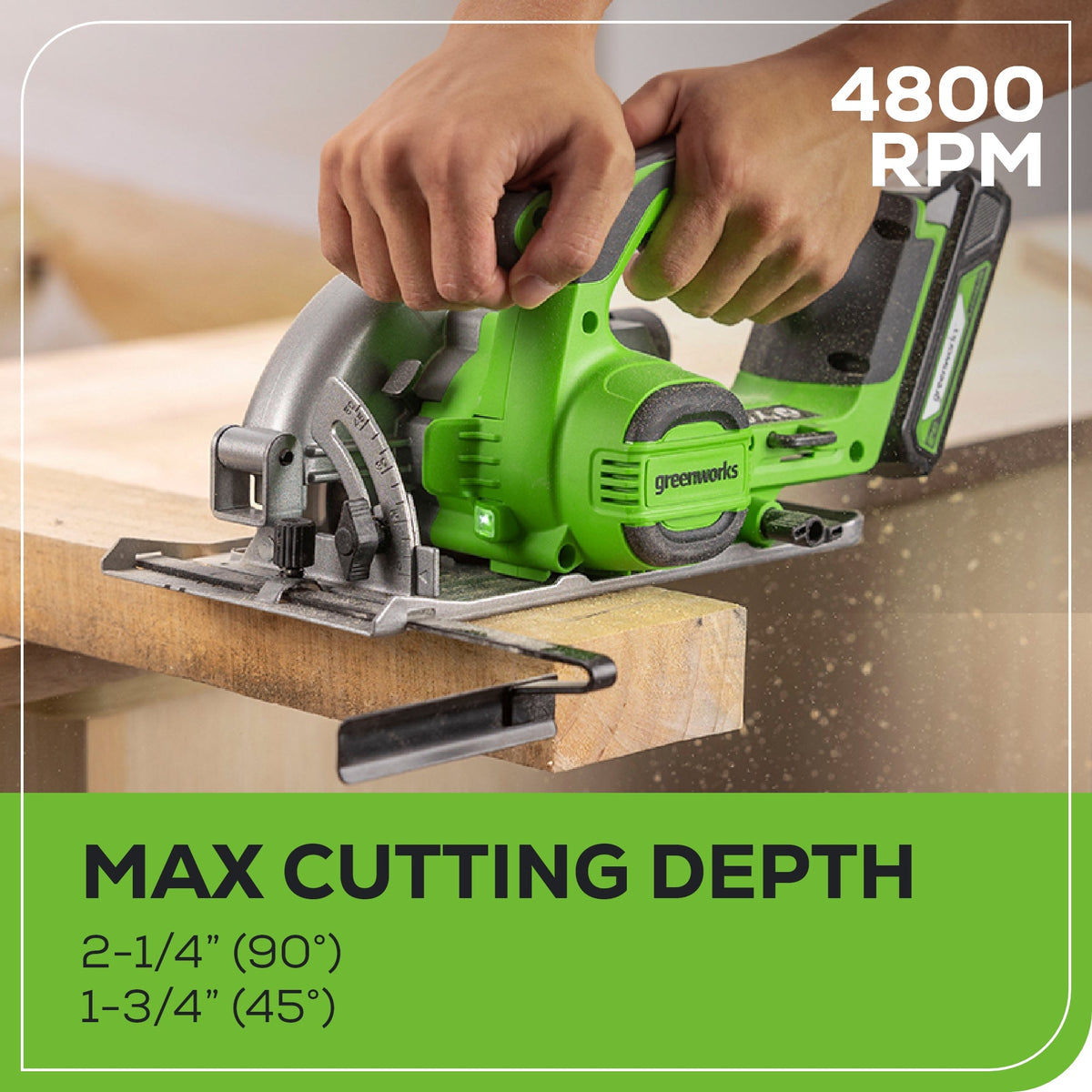 24V Cordless Battery†6.5'' Circular Saw: 2.0 Ah Battery and Charger