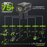 80V 800 CFM Brushless Leaf Blower w/ 2.5Ah Battery & Charger