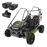 80V STEALTH Series All-Terrain 2-Seat Electric Youth Go-Kart: (2) 8.0 Ah Batteries and Dual-Port Charger