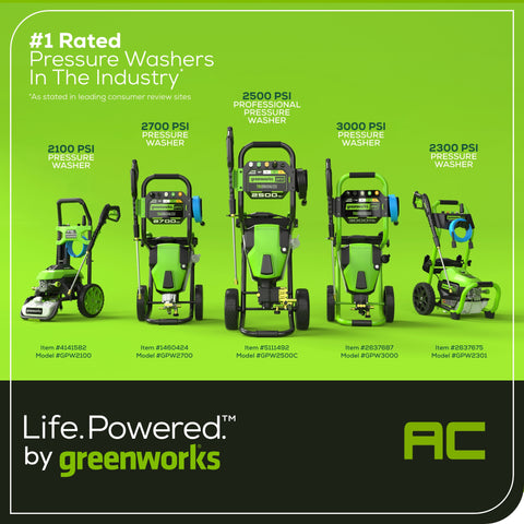 3000-PSI 2.0 GPM Pressure Washer(Gen 2) | Greenworks Tools