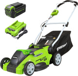 OPEN BOX 40V 16" Cordless Battery Push Lawn Mower: 4.0 Ah Battery and Charger, LM1604