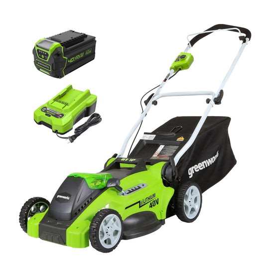 40V 16" Cordless Battery Push Lawn Mower w/ 4.0Ah Battery & Charger