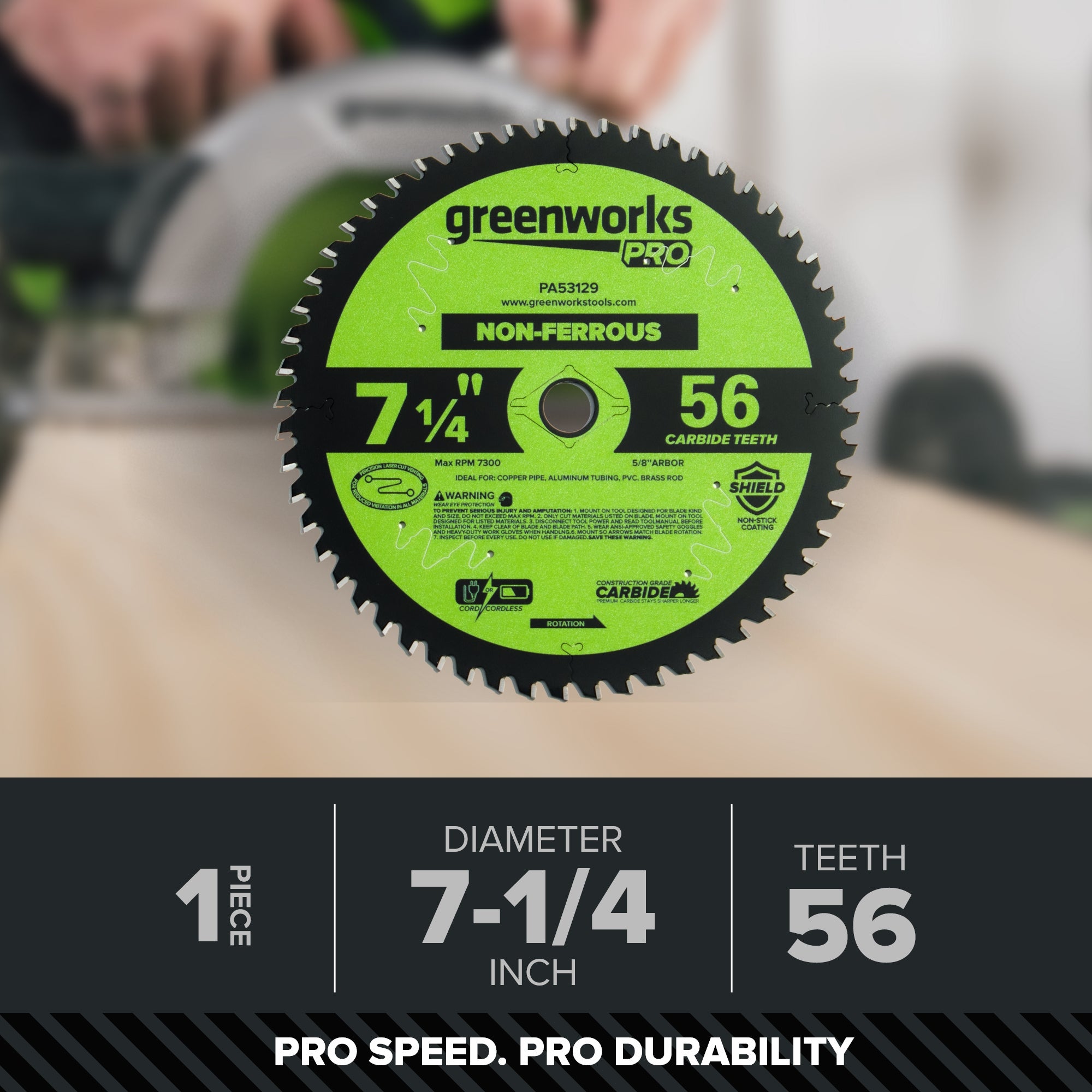 Pro 56-Tooth 7-1/4" Demolition Circular Saw Blade with Construction-Grade Carbide Teeth