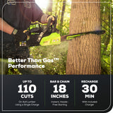 80V 18" Cordless Battery Chainsaw w/ 2.0Ah Battery & Charger