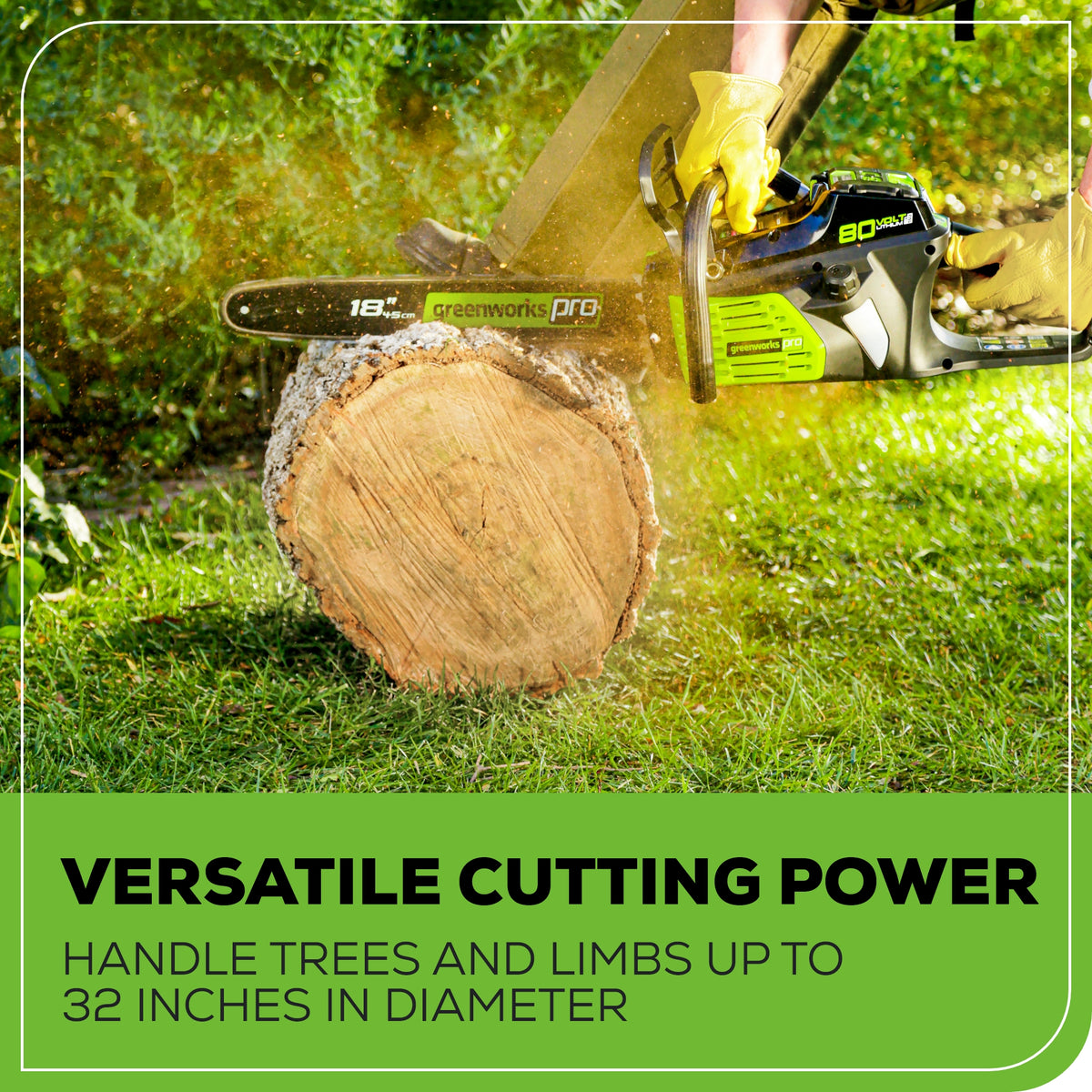 80V 18" Cordless Battery Chainsaw w/ 2.0Ah Battery & Charger