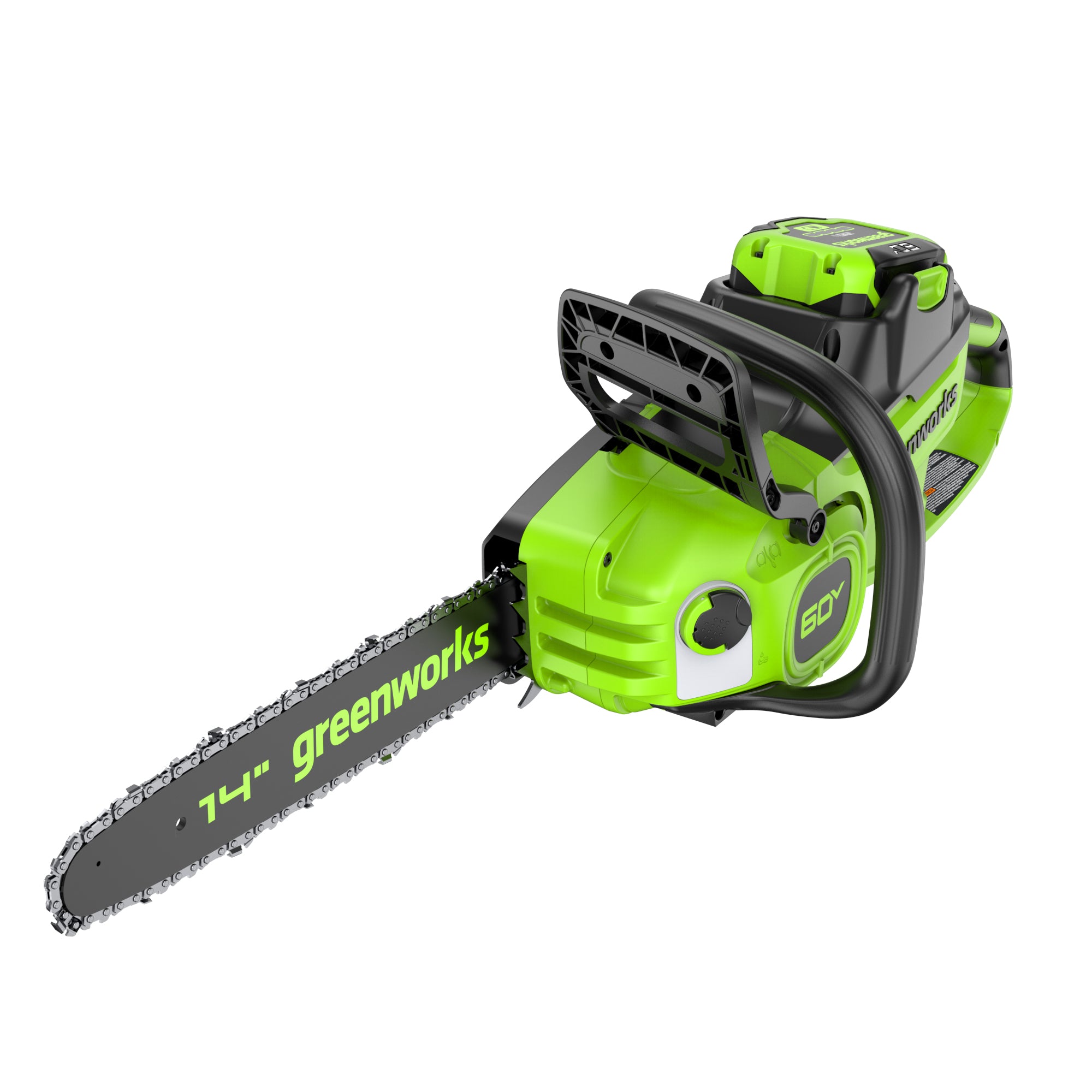 60V 14" Cordless Battery Chainsaw w/ 2.5Ah Battery and 3A Charger