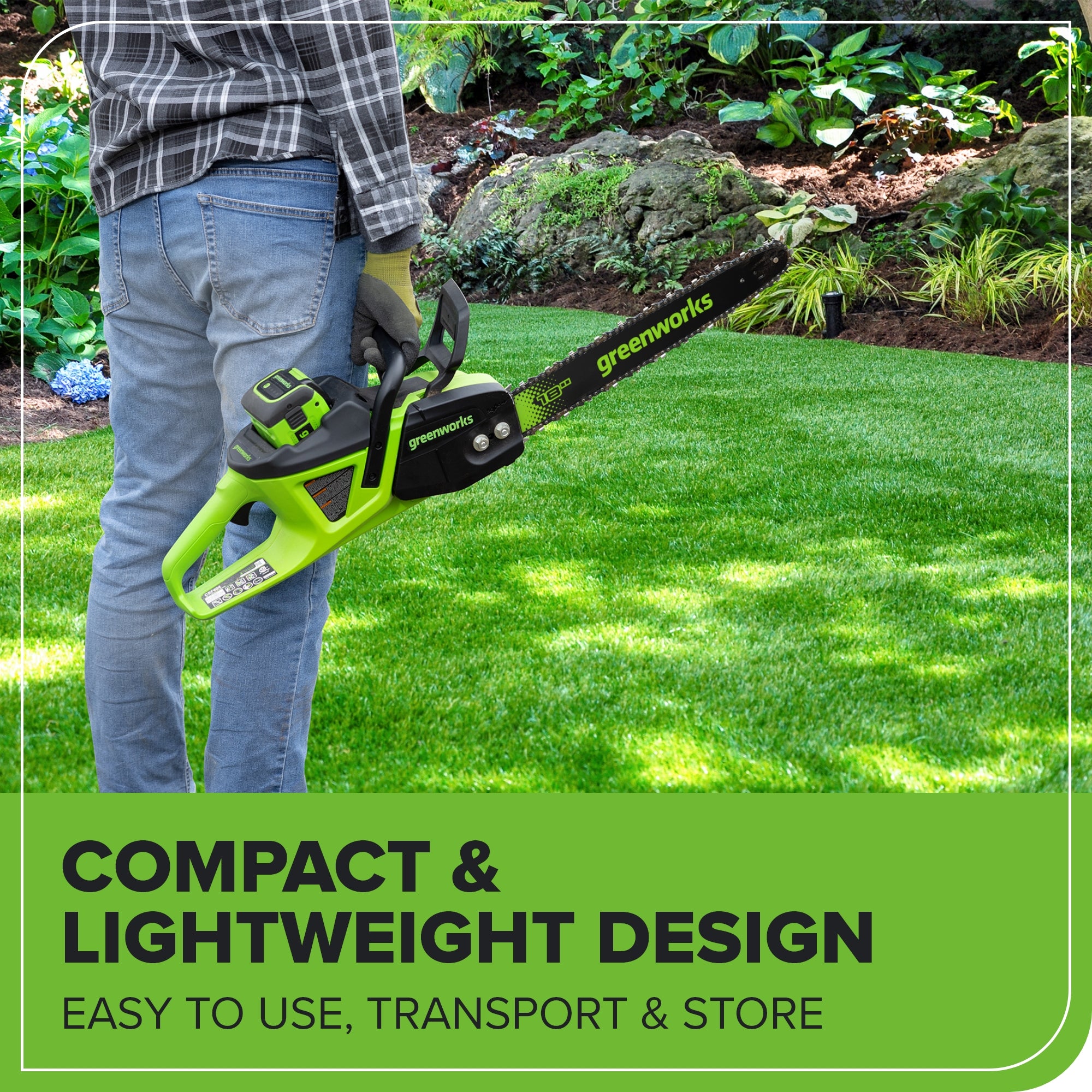 40V 18" Cordless Battery 2.0kW Chainsaw w/ 5.0Ah Battery and 5A Charger