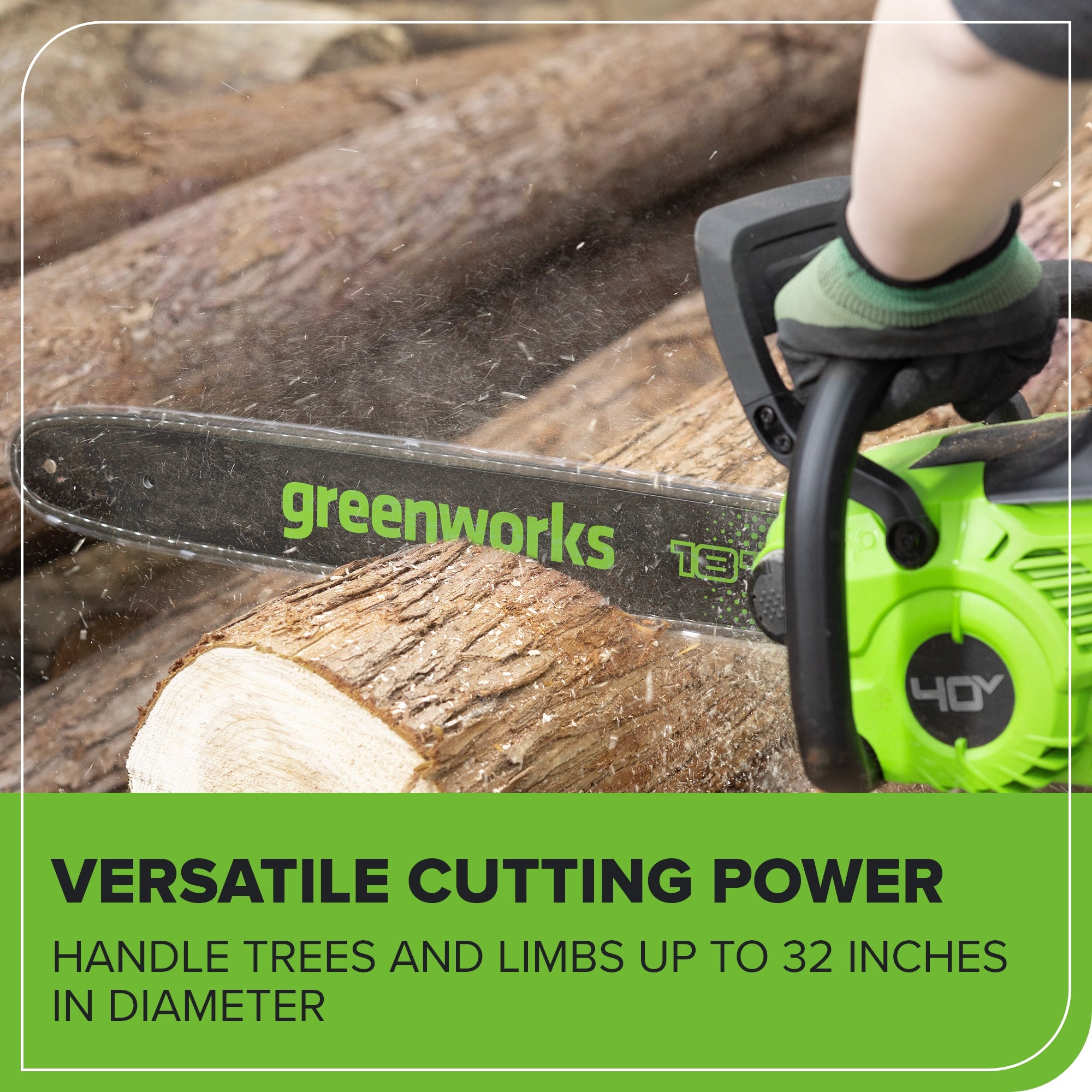 40V 18" Cordless Battery 2.0kW Chainsaw w/ 5.0Ah Battery and 5A Charger