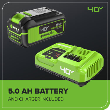 40V 18" Cordless Battery 2.0kW Chainsaw w/ 5.0Ah Battery and 5A Charger