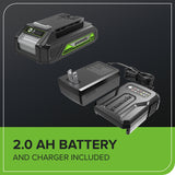 24V 6” Gen 2 Cordless Battery Brushless Pruner Saw w/ 2.0Ah Battery & 2A Charger