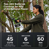 24V 6” Gen 2 Cordless Battery Brushless Pruner Saw w/ 2.0Ah Battery & 2A Charger