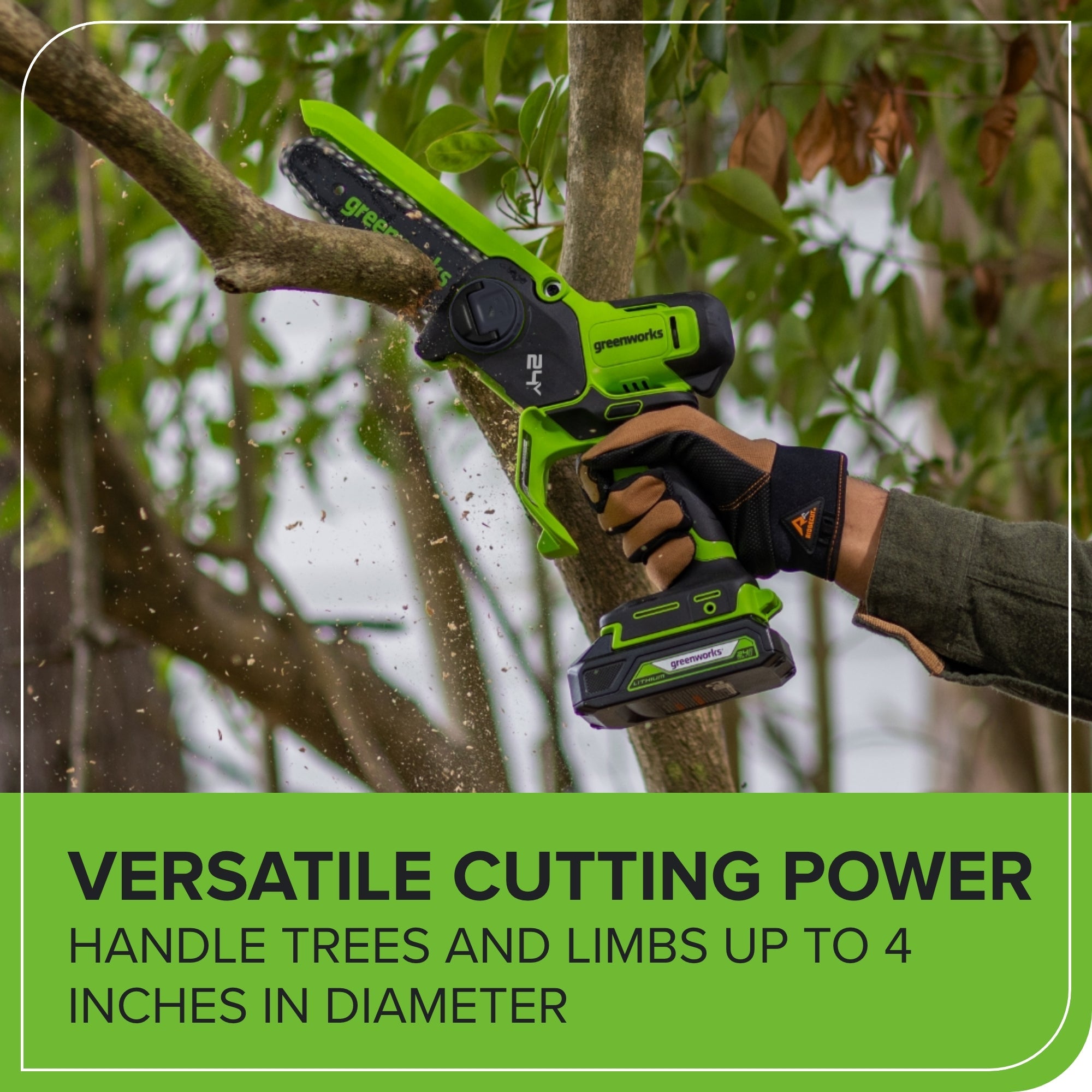 24V 6” Gen 2 Cordless Battery Brushless Pruner Saw w/ 2.0Ah Battery & 2A Charger