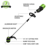 80V Cordless 16" Brushless String Trimmer( .08 line) w/ 2.0Ah Battery & Charger