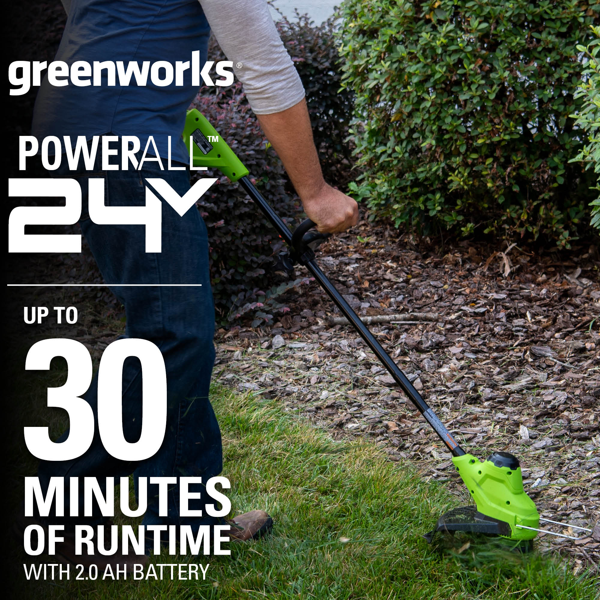 24V 10" Cordless Battery String Trimmer w/ 2.0Ah Battery and Charger