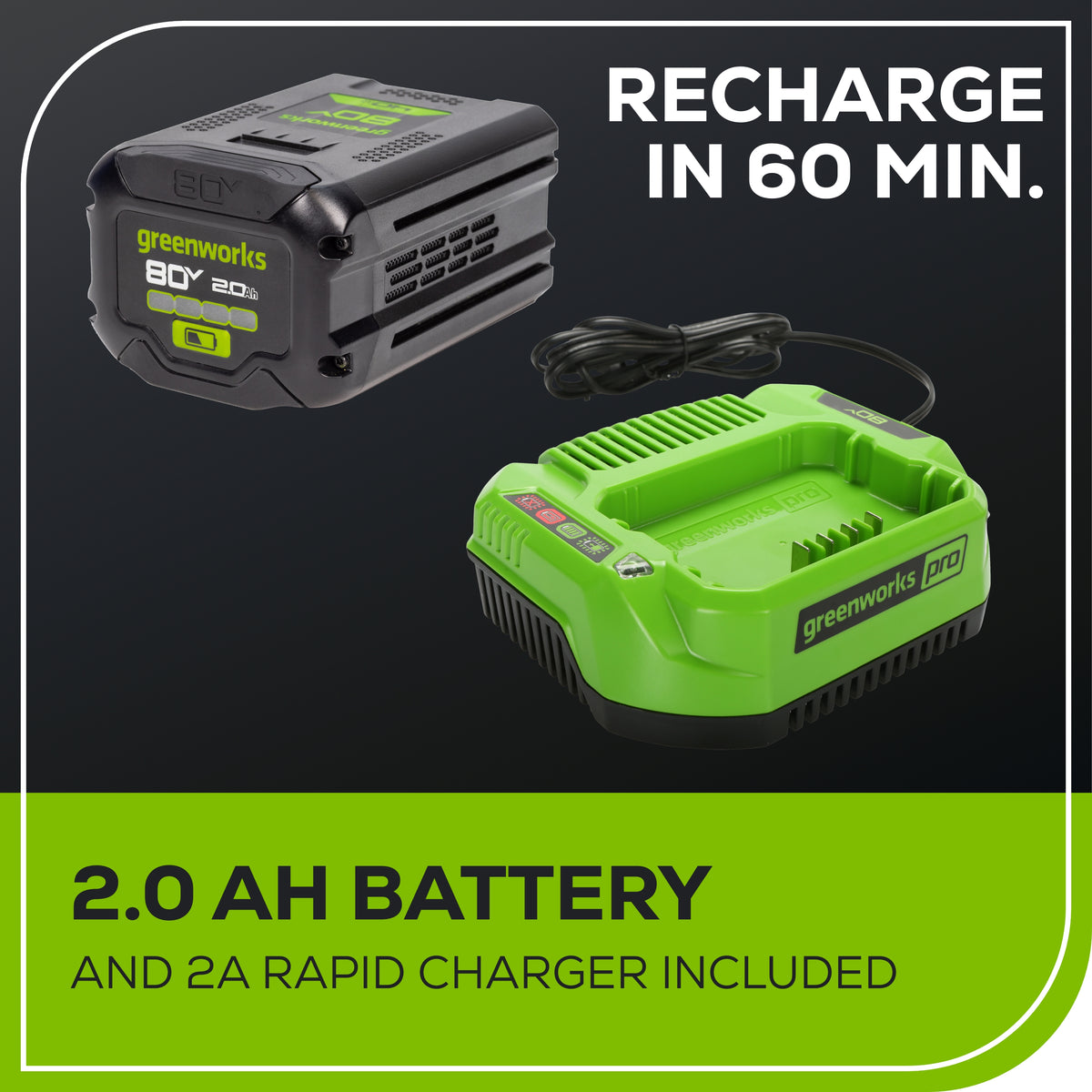 OPEN BOX 80V 17" Brushless String Trimmer Shoulder Strap, Precut  Line included w/ 2.0Ah Battery & Charger