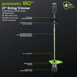 OPEN BOX 80V 17" Brushless String Trimmer Shoulder Strap, Precut  Line included w/ 2.0Ah Battery & Charger