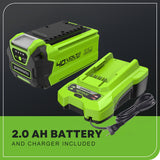 40V 13" Cordless Battery String Trimmer / Edger w/ 20PC Blades, (1)2.0Ah Battery and (1)2A Charger