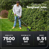 24V 13" Cordless Battery String Trimmer/Edger, 20PC Blades: 4.0Ah Type-C Battery and Charger