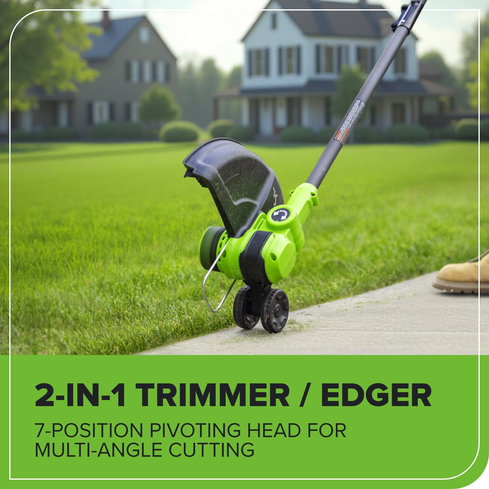 24V 13" Cordless Battery String Trimmer/Edger, 20PC Blades: 4.0Ah Type-C Battery and Charger