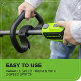 24V 13" Cordless Battery String Trimmer/Edger, 20PC Blades: 4.0Ah Type-C Battery and Charger