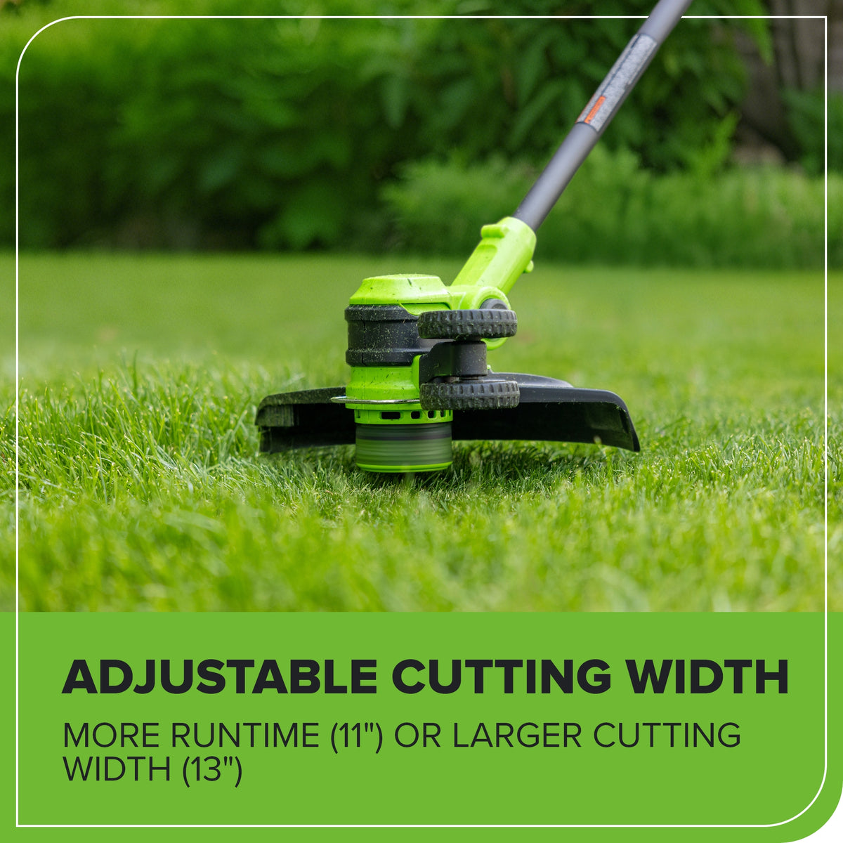 24V 13" Cordless Battery String Trimmer/Edger, 20PC Blades: 4.0Ah Type-C Battery and Charger