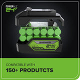 24V 13" Cordless Battery String Trimmer/Edger, 20PC Blades: 4.0Ah Type-C Battery and Charger