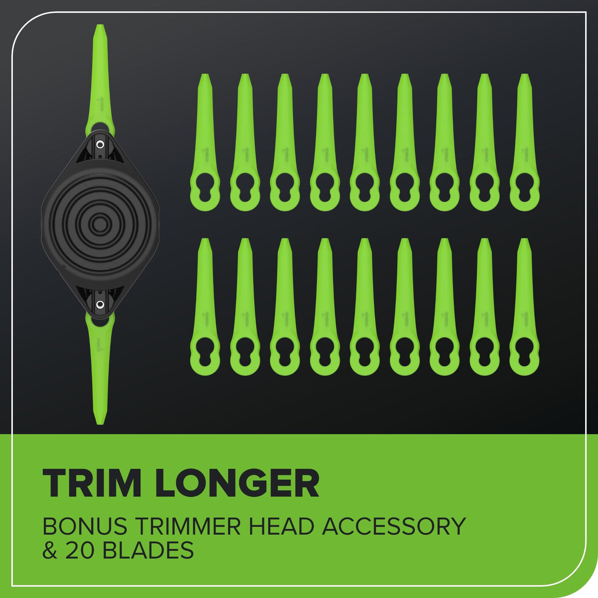 24V 13" Cordless Battery String Trimmer/Edger, 20PC Blades (Tool Only)