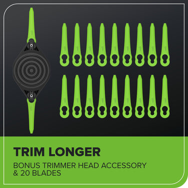 24V 13" Cordless Battery String Trimmer/Edger w/ 20PC Blades (Tool Only)
