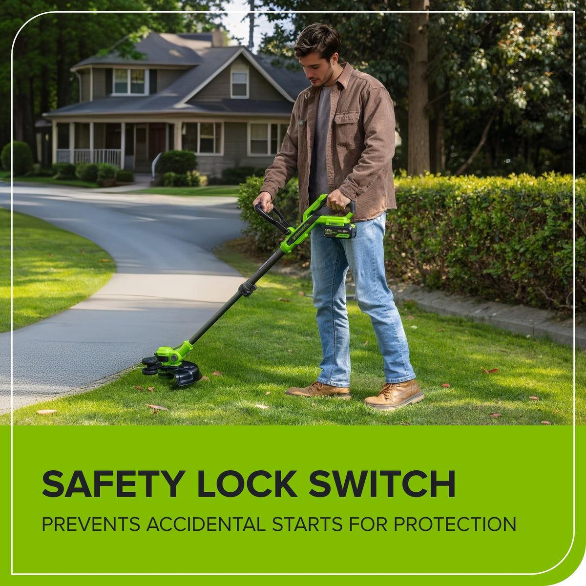 24V 12" Cordless Battery String Trimmer/Edger: 4.0 Ah Battery and Charger