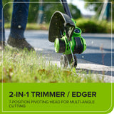 24V 12" Cordless Battery String Trimmer/Edger: 4.0 Ah Battery and Charger