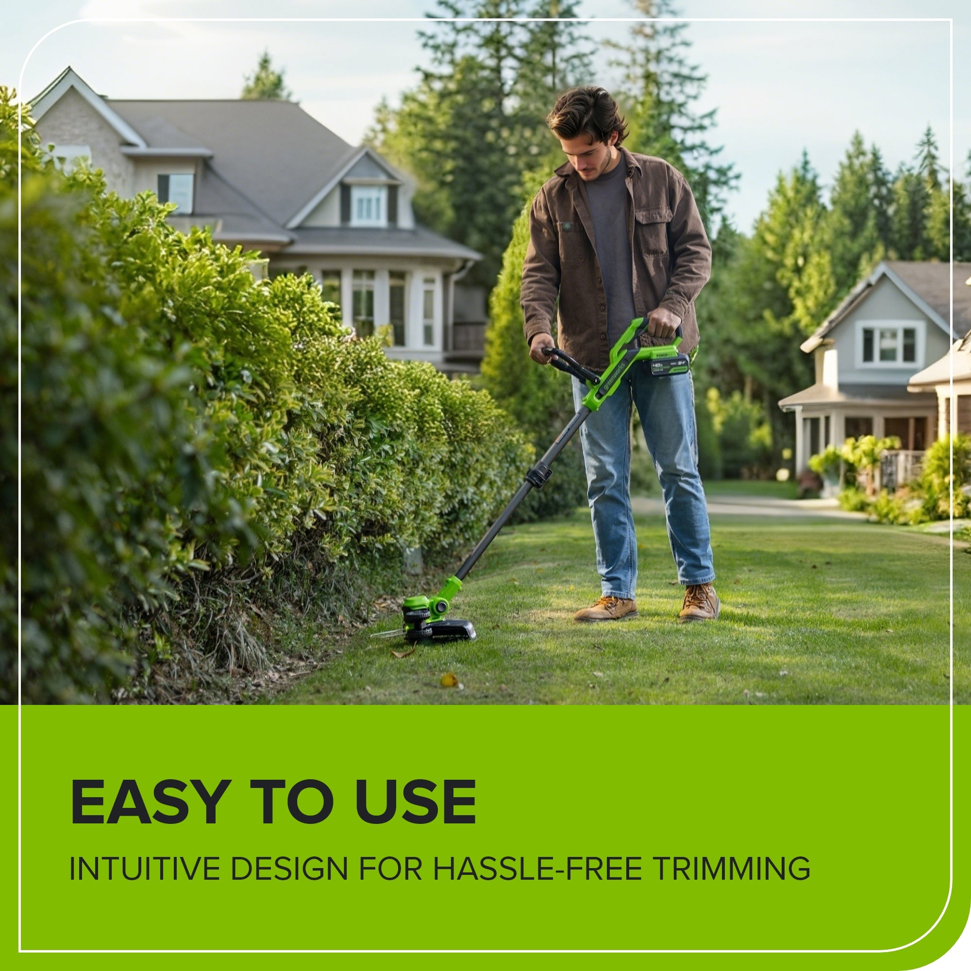 24V 12" Cordless Battery String Trimmer/Edger: 4.0 Ah Battery and Charger