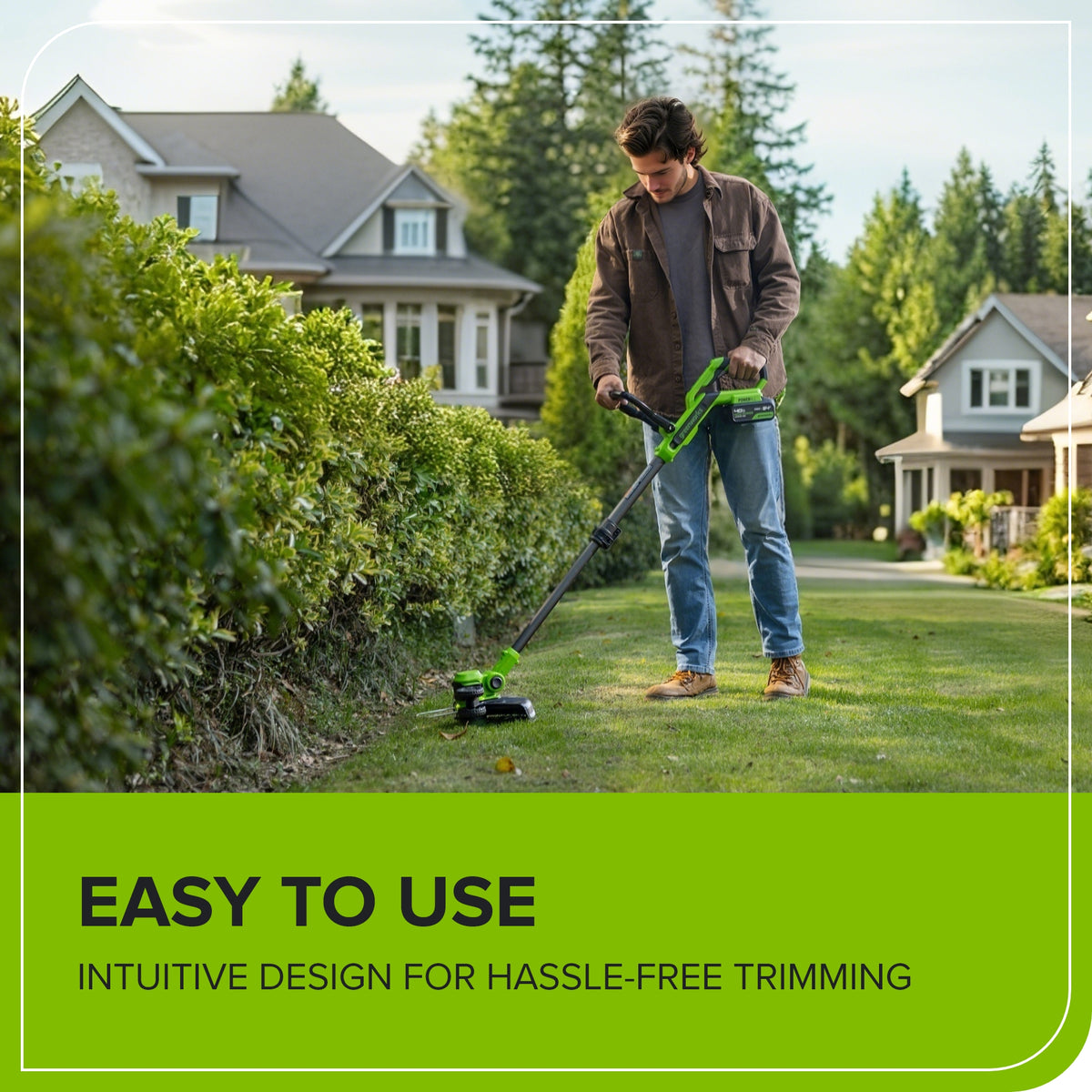 24V 12" Cordless Battery String Trimmer/Edger: 4.0 Ah Battery and Charger