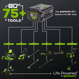 80V 26" Cordless Battery Hedge Trimmer(1.1" cut, 3200 SPM) (Tool Only)