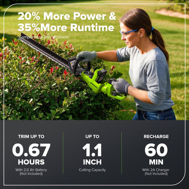 24V 24" Cordless Battery Hedge Trimmer (Tool Only)