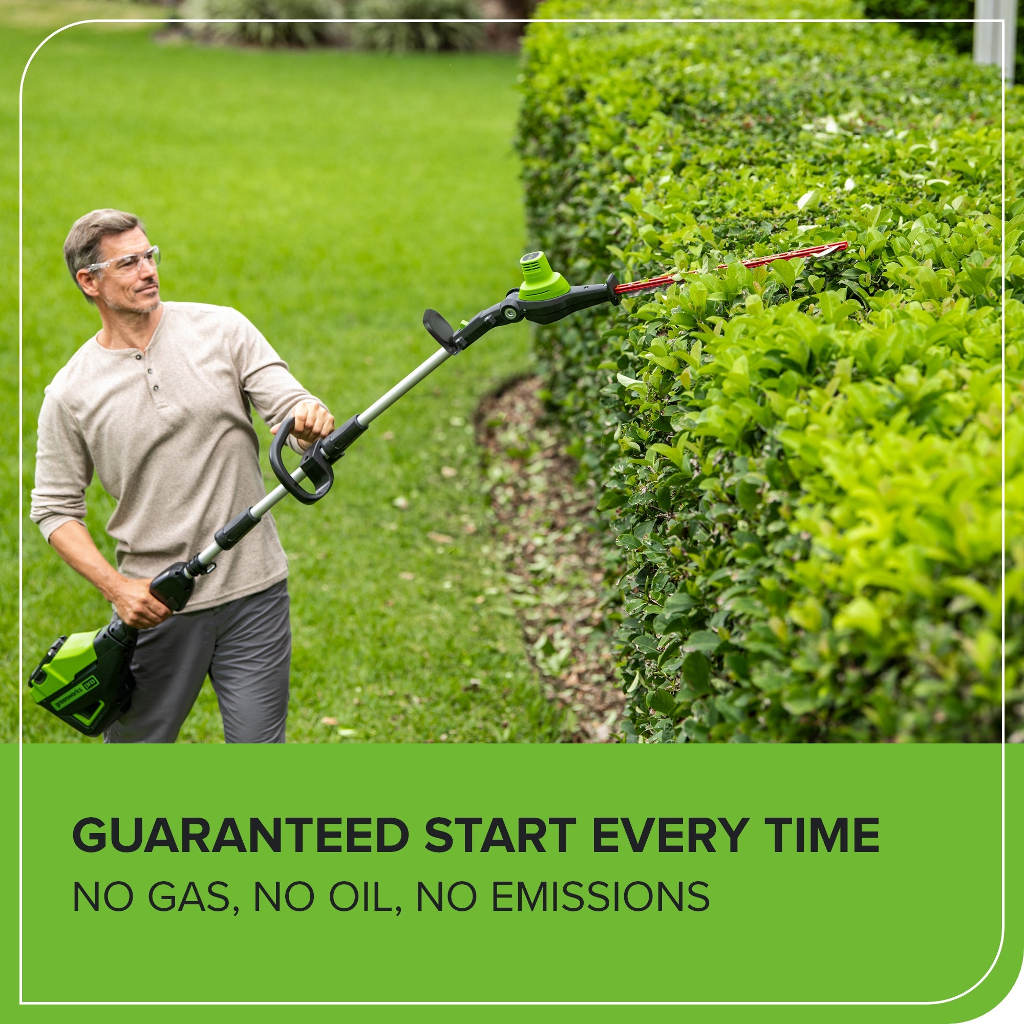 80V 20" Cordless Battery Pole Hedge Trimmer (1.2" cut, 3200 SPM), Tool-Only