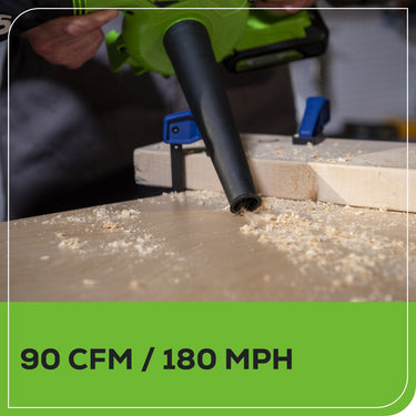 24V 90 CFM Shop Blower w/ 2.0Ah USB Battery & Charger