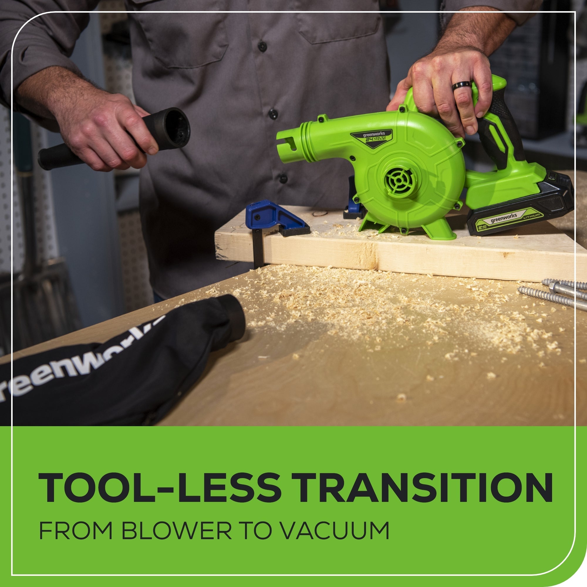 24V 90 CFM Shop Blower w/ 2.0Ah USB Battery & Charger