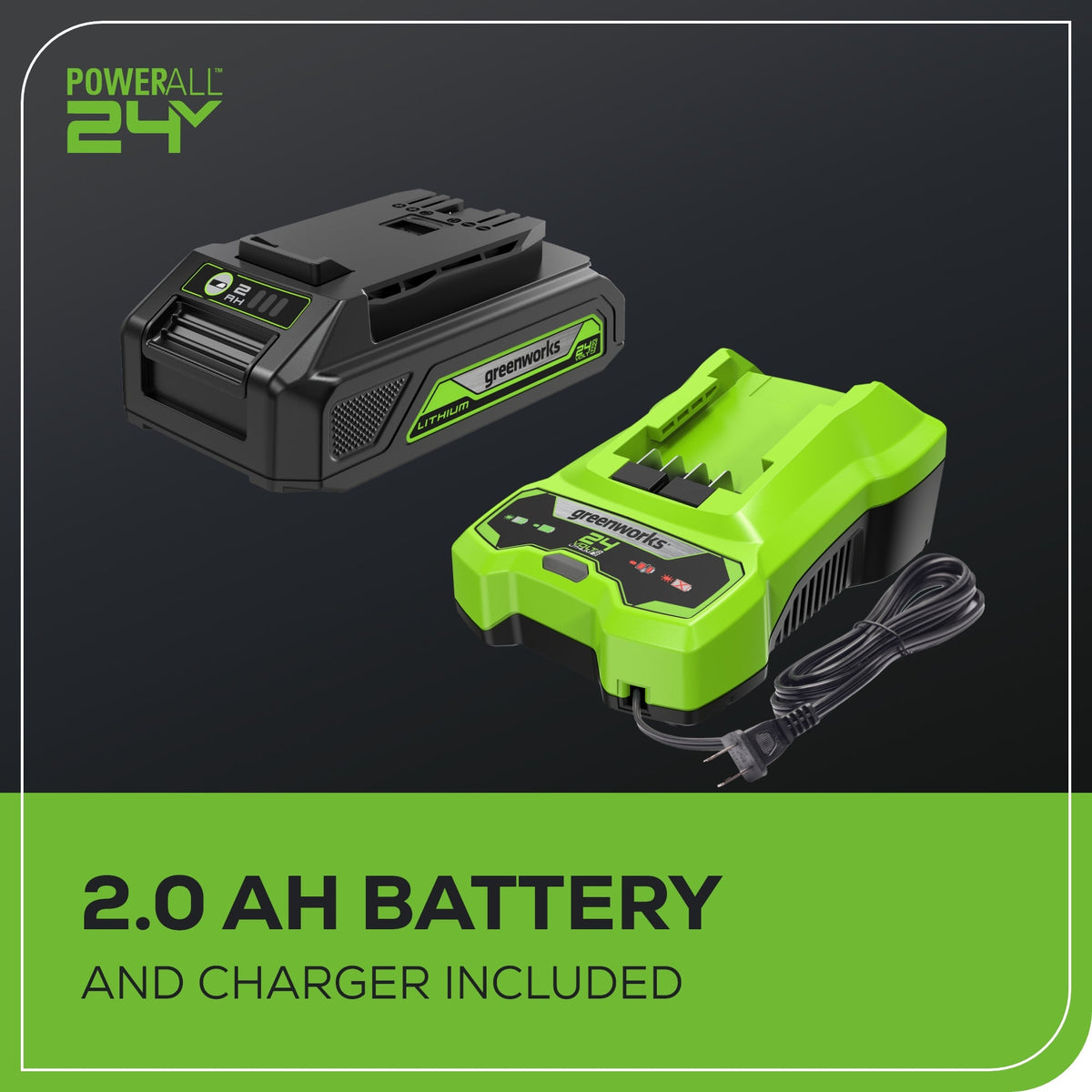 24V 90 CFM Shop Blower: 2.0 Ah USB Battery and Charger