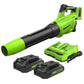 48V (24V x 2) 515 CFM Cordless Battery Leaf Blower w/ (2) 2.0Ah USB Batteries & Charger