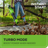 48V (24V x 2) 515 CFM Cordless Battery Leaf Blower w/ (2) 2.0Ah USB Batteries & Charger