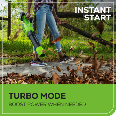 48V (24V x 2) 515 CFM Cordless Battery Leaf Blower w/ (2) 2.0Ah USB Batteries & Charger