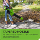 48V (24V x 2) 585 CFM Cordless Battery Leaf Blower w/ (2) 4.0 Ah USB Batteries & Dual Port Charger