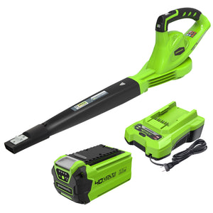 Cordless Leaf Blower, Greenworks 40V 150 MPH Variable Speed Electric Leaf Blower with 4Ah Battery