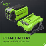 40V 135 CFM Cordless Battery Leaf Blower w/ 2.0 Ah Battery & Charger