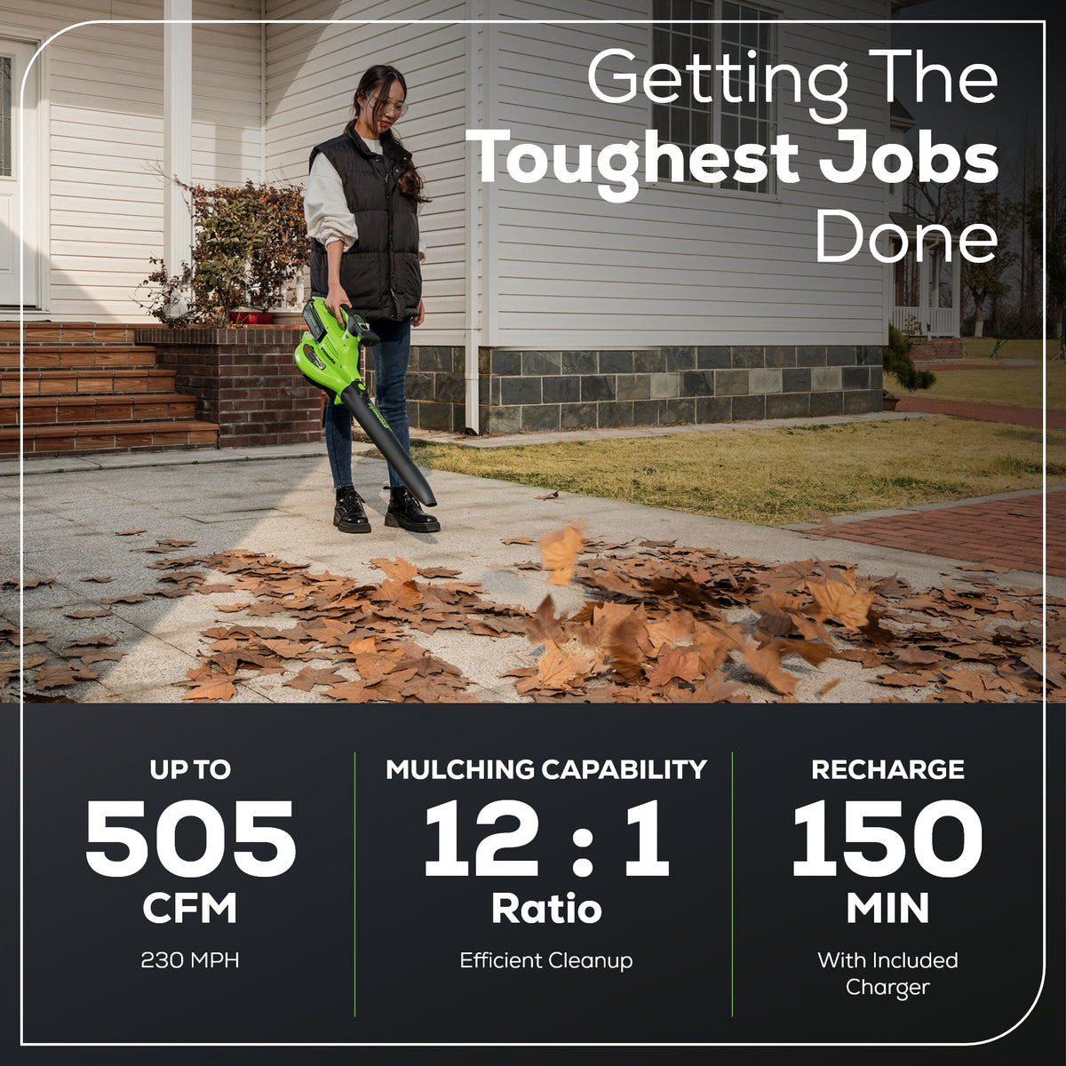 40V 505 CFM Cordless Battery BL Leaf Blower/Vacuum (Tool Only)