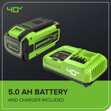 40V 730 CFM Cordless Battery Leaf Blower w/ 5.0Ah Battery & 5A Charger