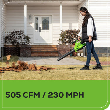 40V 505 CFM Cordless Battery Leaf Blower/Vacuum w/ 5.0Ah Battery & Charger