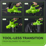 40V 505 CFM Cordless Battery Leaf Blower/Vacuum w/ 5.0Ah Battery & Charger